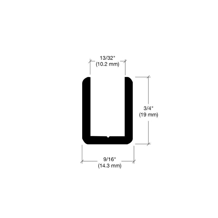 Brushed Nickel 3/8" Fixed Panel Deep U - Channel – 95" Shower Door Glass Channel - Reflect Window & Door
