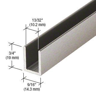Brushed Nickel 3/8" Fixed Panel Deep U - Channel – 95" Shower Door Glass Channel - Reflect Window & Door