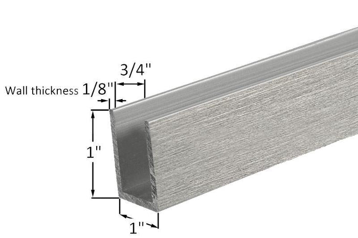 Brushed Stainless Steel U - Channel - 1" x 1" x 1/8" - Reflect Window & Door