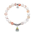 Candy Corn Charm with White Natural Agate Gemstone Bracelet