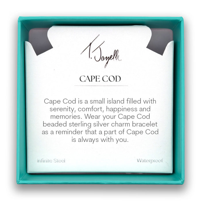 Cardinal CZ Charm with Teal White Jade Gemstone Bracelet