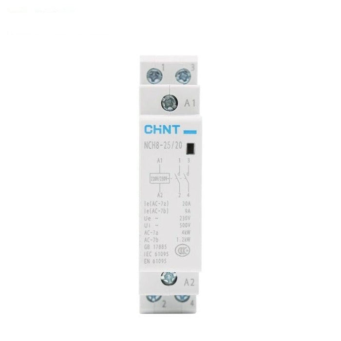 lighting contactor, CHINT,CHNT NCH8,chint nch8 contactor,modular ac contactor,20a 25a 40a 63a contactor,din rail magnetic contactor,silent household contactor,2p 4p modular contactor,ac230v coil contactor,smart home contactor,hotel building automation contactor,lighting heating pump contactor,chint magnetic contactor,IEC61095 contactor