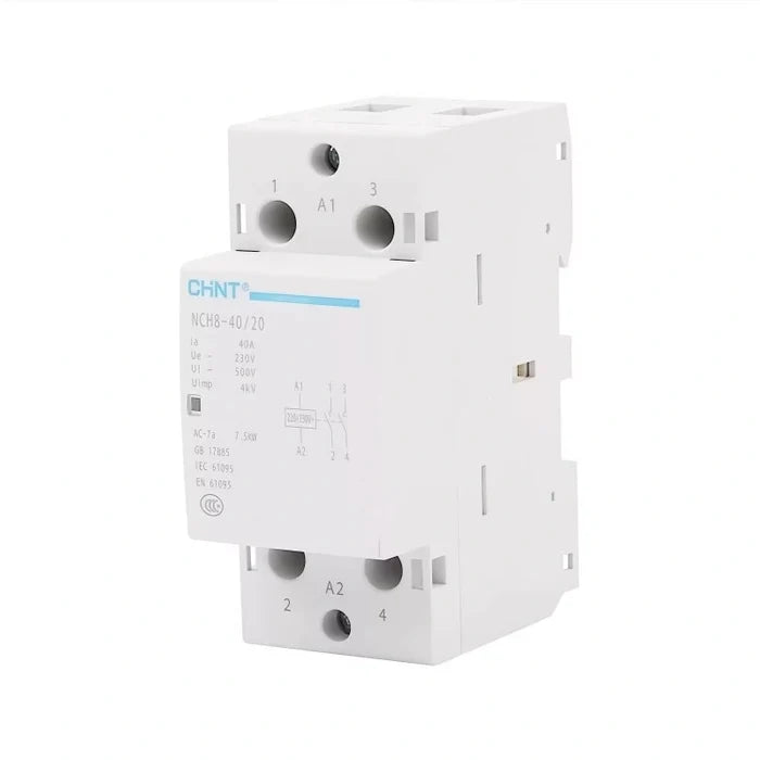 CHNT NCH8 Contactor,Modular Contactor , Household Contactor,AC Contactor 220V,20A Contactor,25A Contactor, 40A Contactor ,63A Contactor ,DIN rail contactor ,Single Phase Contactor,Lighting Contactor