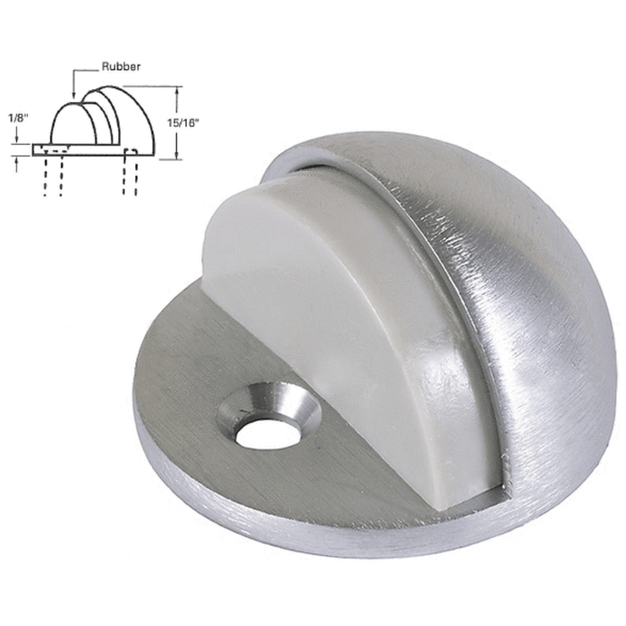 Dome Floor Mounted Low Profile 1/8" Base Door Stop - Chrome - Reflect Window & Door