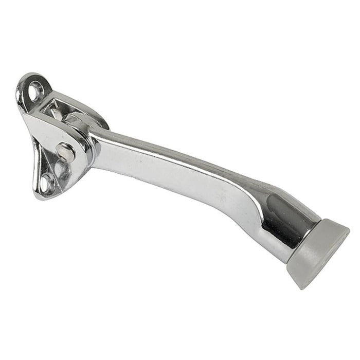 Chrome 5" Heavy - Duty Door Stop and Holder - Reflect Window & Door