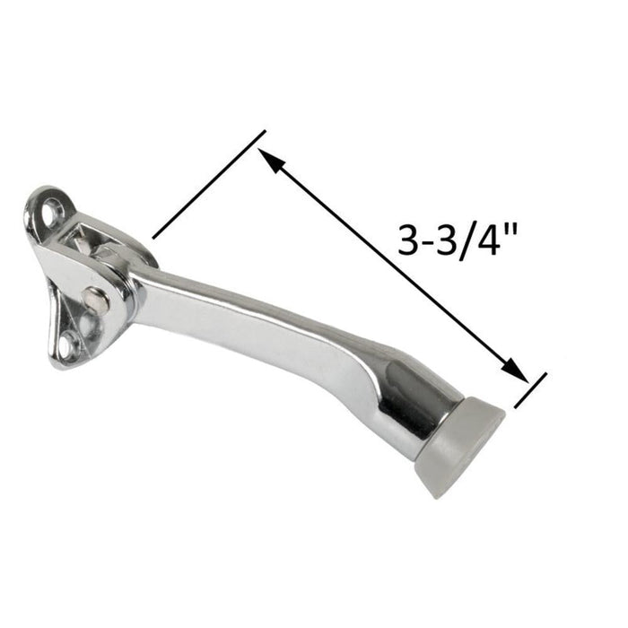 Chrome 5" Heavy - Duty Door Stop and Holder - Reflect Window & Door