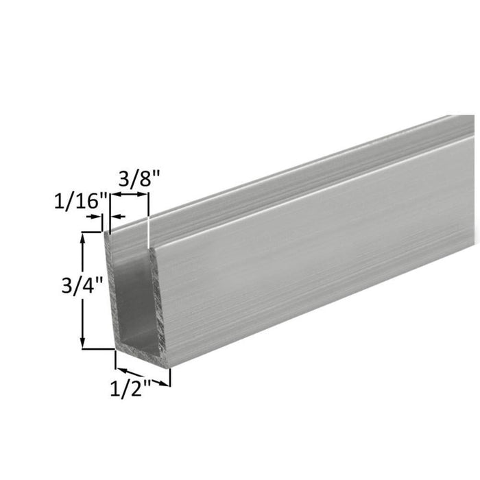 Clear Anodized U - Channel 1/2" x 3/4" - Durable Aluminum - Reflect Window & Door
