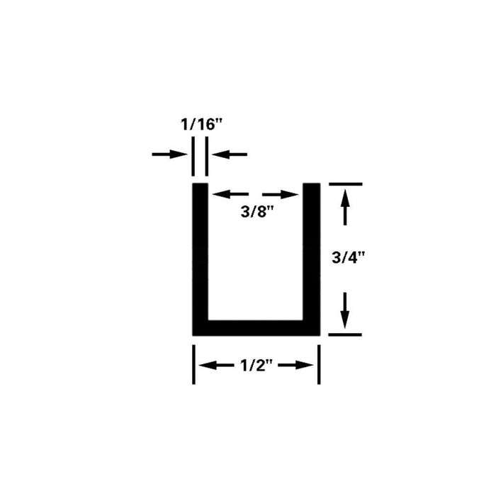 Clear Anodized U - Channel 1/2" x 3/4" - Durable Aluminum - Reflect Window & Door