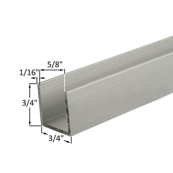 Clear Anodized U - Channel 3/4" x 3/4" - Lightweight Aluminum Solution - Reflect Window & Door