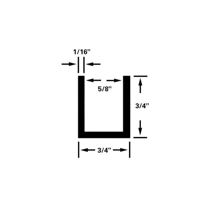 Clear Anodized U - Channel 3/4" x 3/4" - Lightweight Aluminum Solution - Reflect Window & Door