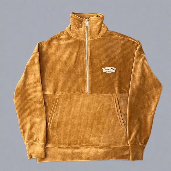 Clearance - Apparel - Unisex 1/4 zip Velour Rust