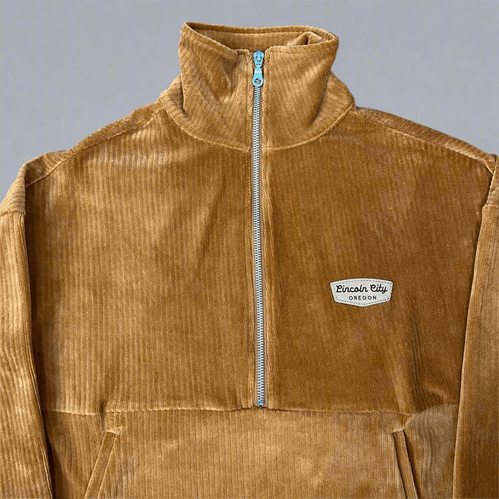 Clearance - Apparel - Unisex 1/4 zip Velour Rust