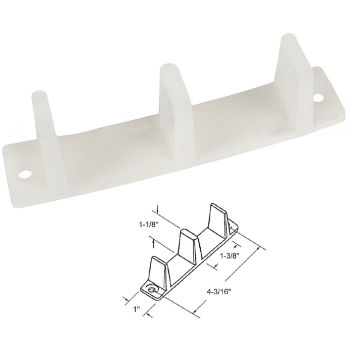 Closet/Wardrobe Door 4-3/16" Long Nylon Bottom Guide - Reflect Window & Door