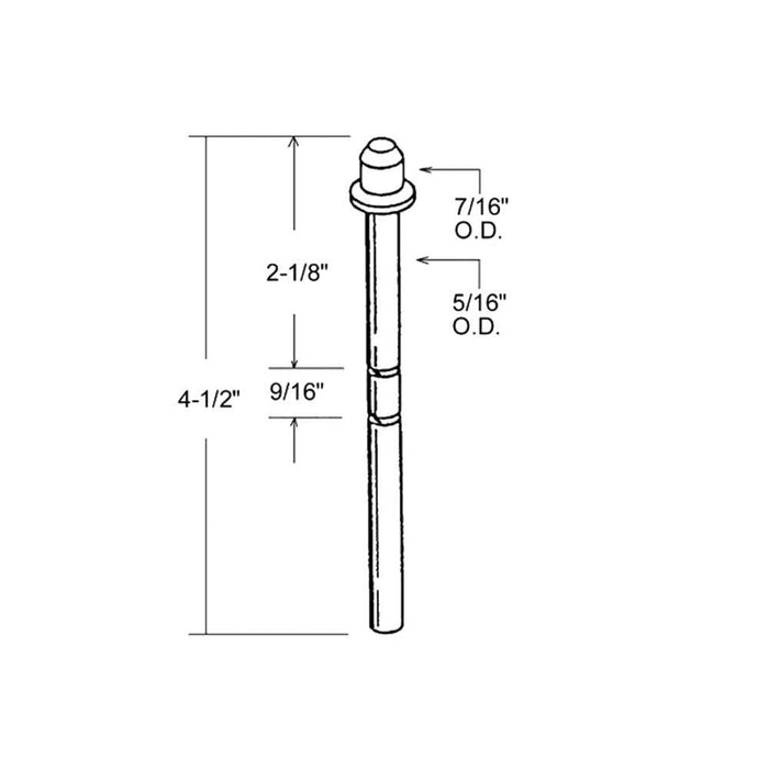 Closet Wardrobe Door 5/16" Spring - Loaded Top Pivot Pin - Reflect Window & Door