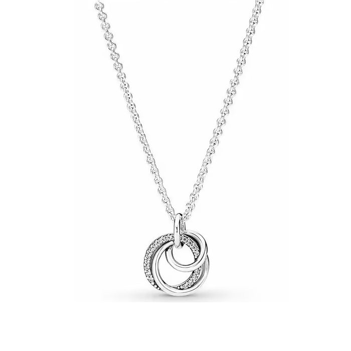 Collar Circulos Plateados
