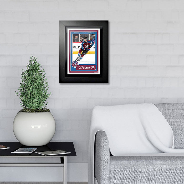 Colorado Avalanche Nathan MacKinnon Frame - 12" x 16" Home Jersey Block Design