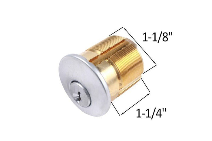 Commercial Door Cylinder with Key - 1 - 1/4" Length - Reflect Window & Door