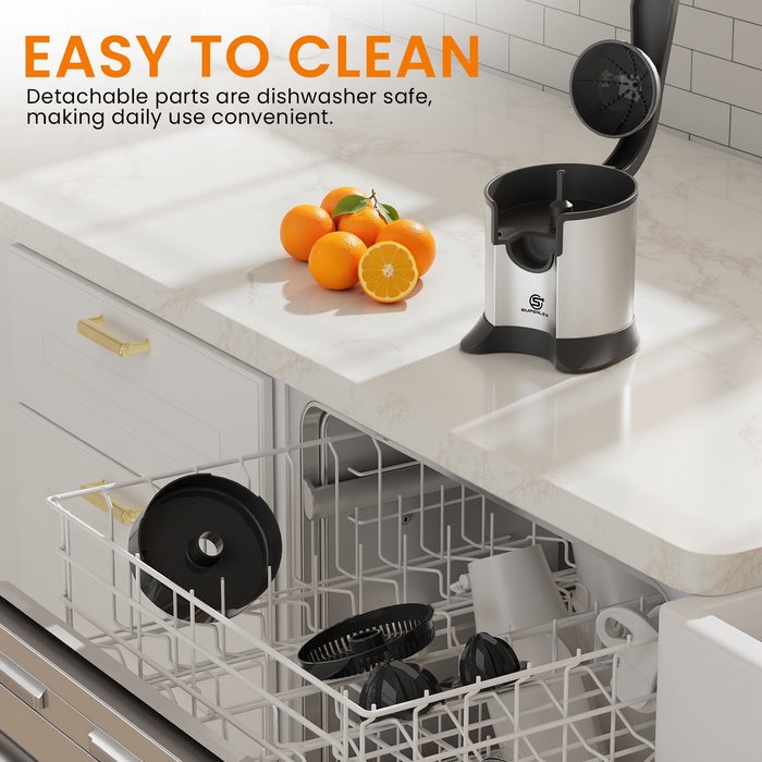 Compact Stainless Steel Citrus Juicer – Efficient & Easy-to-Clean