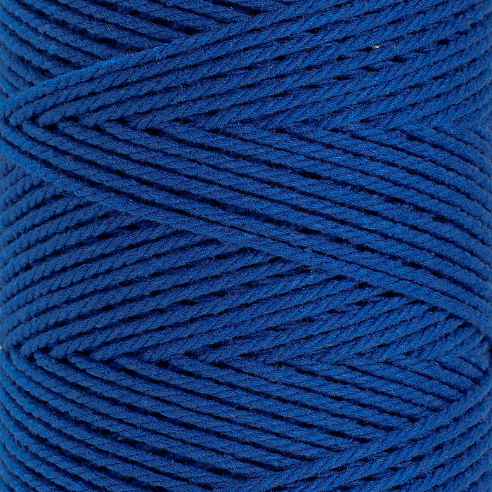 COTTON ROPE ZERO WASTE 2 MM - 3 PLY - ROYAL BLUE