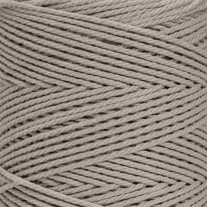 COTTON ROPE ZERO WASTE 2 MM - 3 PLY - SOFT TAUPE COLOR