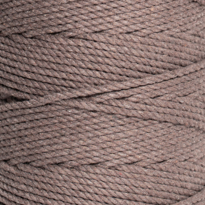 COTTON ROPE ZERO WASTE 2 MM - 3 PLY - WOOD BROWN COLOR