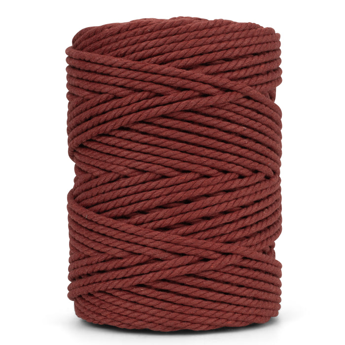 Cotton Rope Zero Waste 3 mm - 3 ply - Red Amber Color
