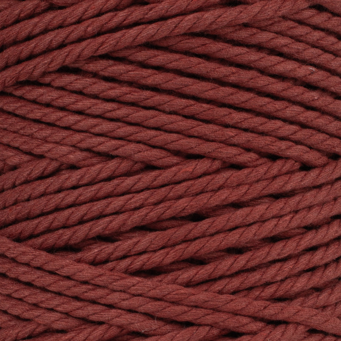 Cotton Rope Zero Waste 3 mm - 3 ply - Red Amber Color