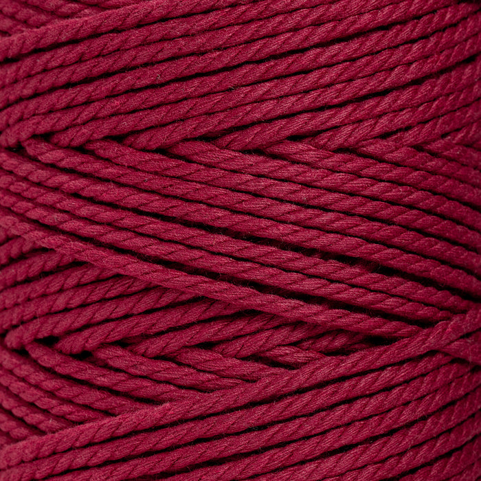 COTTON ROPE ZERO WASTE 3 MM - 3 PLY - RUBY RED COLOR