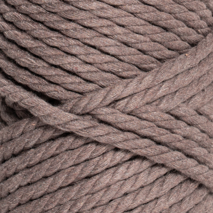 COTTON ROPE ZERO WASTE 5 MM - 3 PLY - WOOD BROWN COLOR