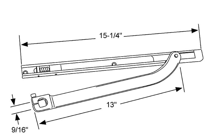 Dark Bronze Concealed Closer Arm for Commercial Aluminum Doors - Reflect Window & Door