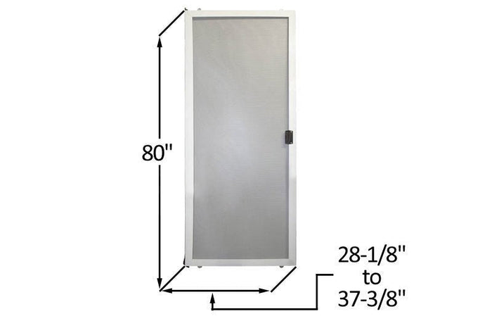 Do - It - Yourself White Sliding Screen Door Kit - 28 - 1/8" to 37 - 3/4" x 80" - Heavy Duty with Lock - Reflect Window & Door