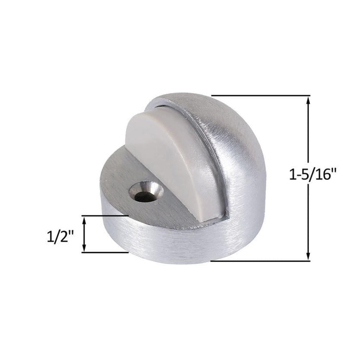 Dome High Profile Floor Door Stop in Brushed Aluminum - Reflect Window & Door