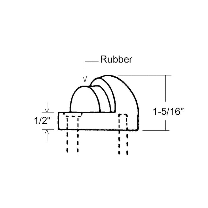 Dome High Profile Floor Door Stop in Brushed Aluminum - Reflect Window & Door