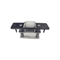 Prima Decorative Hardware metal and plastic Silent Roller Latch features a white cylindrical roller, black mounting plate, two visible screws, and dual metal springs, all shown isolated on a white background.