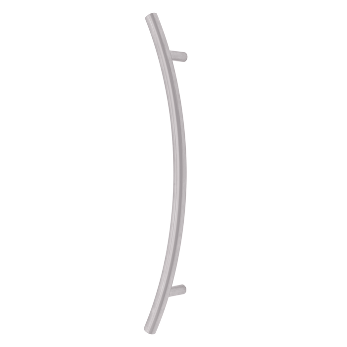 Door Pull Handle Round Half Moon Style 18" Single Side Stainless Steel