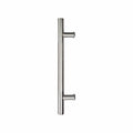 Door Pull Handle Round Knurling 18" Single Side Stainless Steel