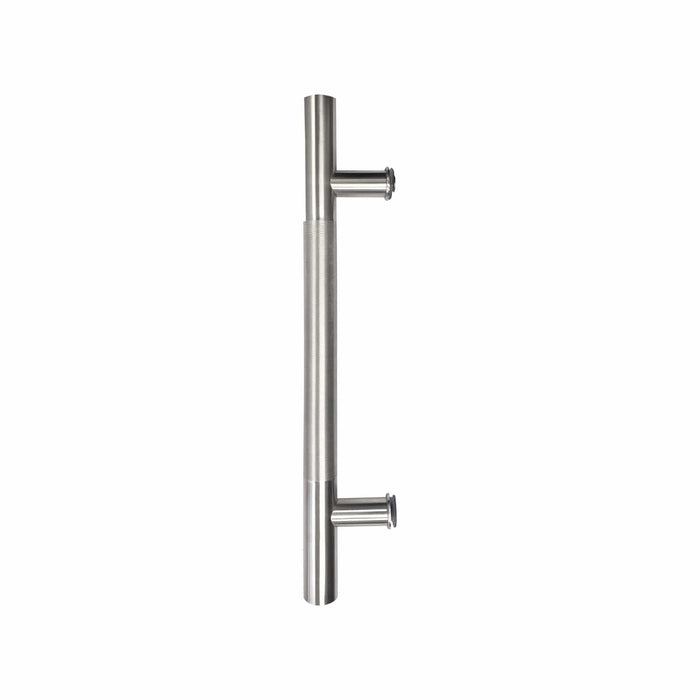 Door Pull Handle Round Knurling 18" Single Side Stainless Steel