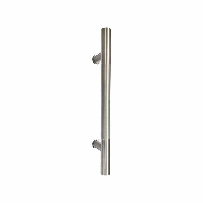 Door Pull Handle Round Knurling 18" Single Side Stainless Steel
