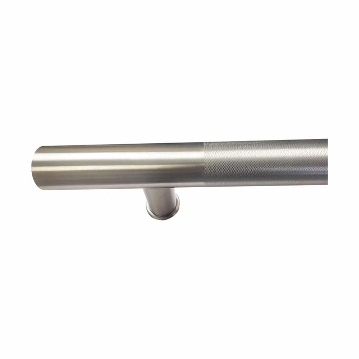 Door Pull Handle Round Knurling 18" Single Side Stainless Steel