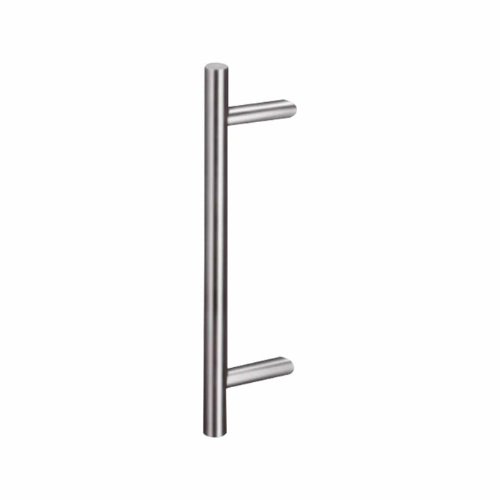 Door Pull Handle Round Offset 18" Single Side Stainless Steel