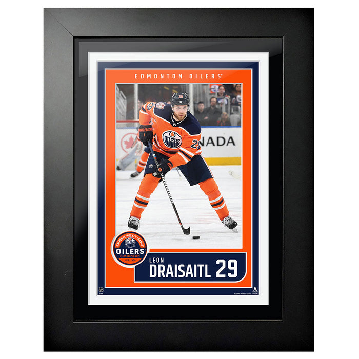 Edmonton Oilers Leon Draisaitl Frame - 12" x 16" Home Jersey Block Design
