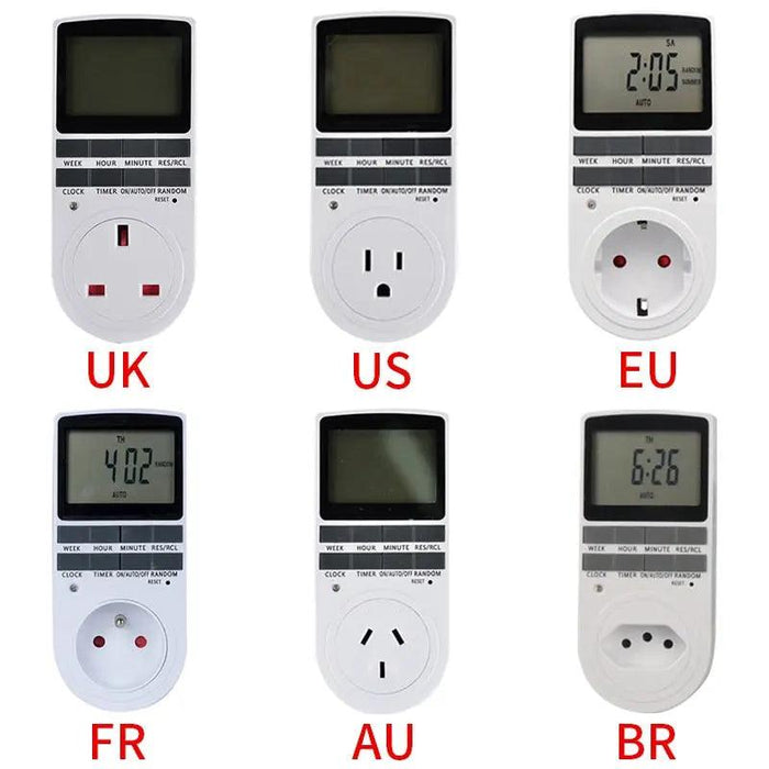 Electronic Digital Timer 24 Hour Cyclic| EU UK AU US BR FR Plug Optional - electrical center b2c