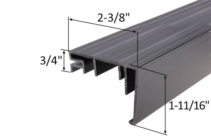 Entry Door 35 - 7/8" Black Vinyl Top for Outswing Threshold – Replacement Vinyl Threshold Cap - Reflect Window & Door