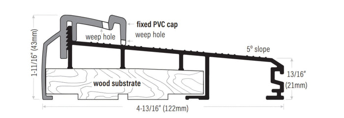 Entry Door 36" Inswing Black PVC Cap Sill System - Reflect Window & Door