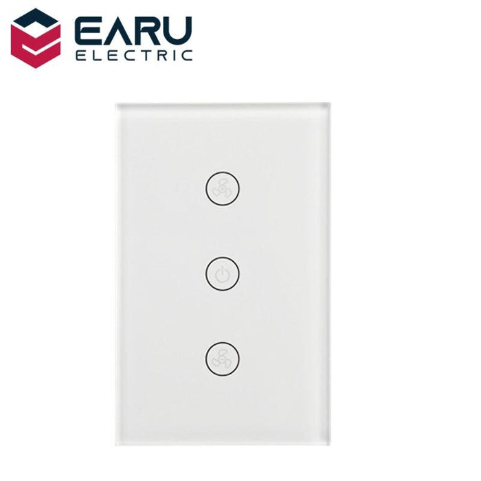 EU US WiFi Smart Fan Motor Speed Controller Glass Panel Wall Touch Switch Timer Remote Control Smart Life Tuya Alexa Google Home.