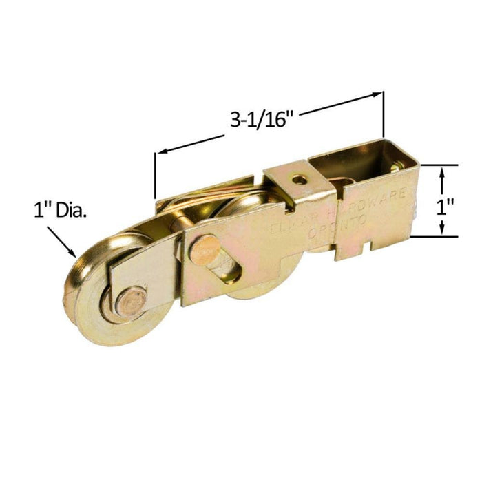 Sliding Glass Patio Door 1" Tandem Steel Ball Bearing Roller With 3/4" Wide Housing For Fleetwood Doors - Reflect Window & Door
