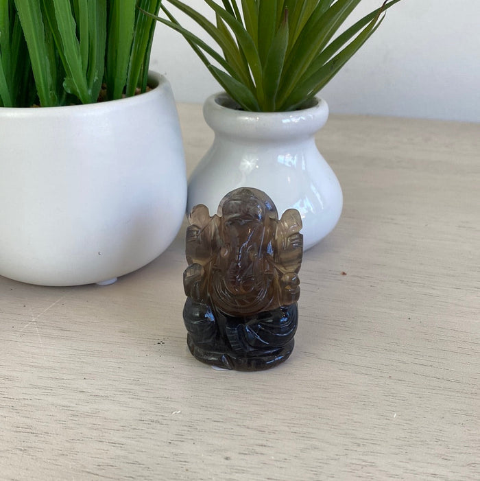 Fluorite Carved Ganesh Figurine