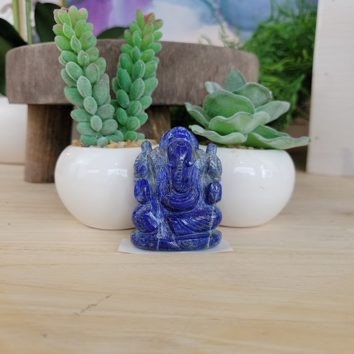 Gemstone Carved Ganesh (Amethyst, Lapis Lazuli & Tiger Eye)