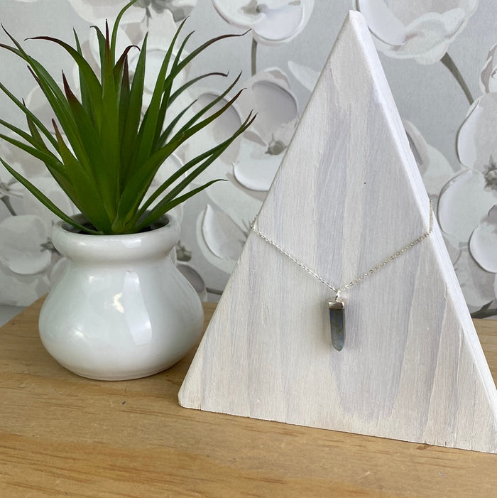 Gemstone Point sterling silver Pendant