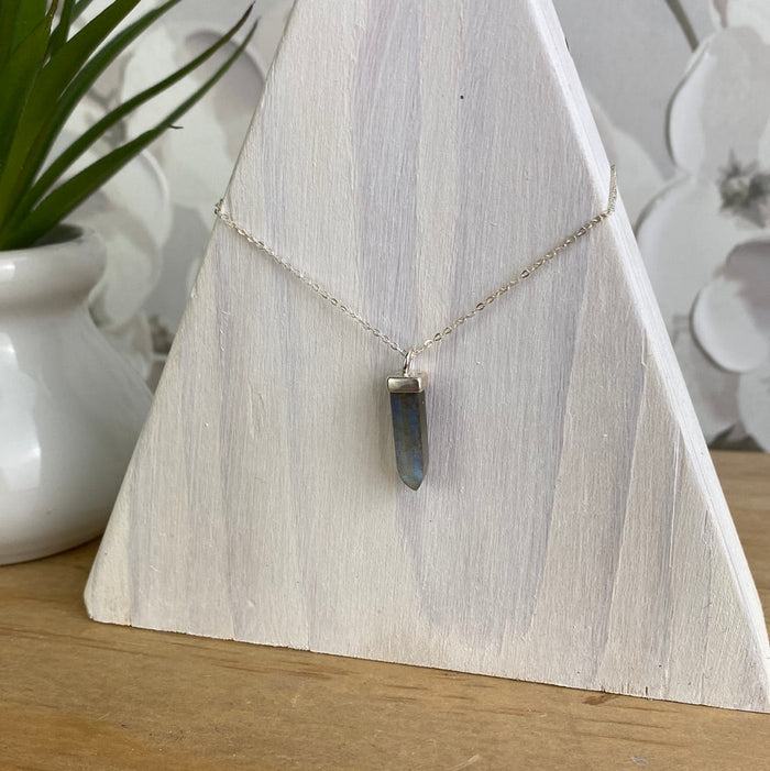 Gemstone Point sterling silver Pendant